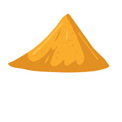 Sand piles. Yellow sandy heap