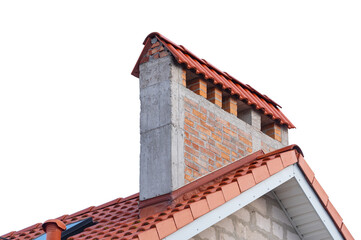 brick smokestack isolated on white