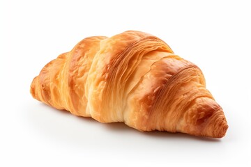 fresh croissant on white background 