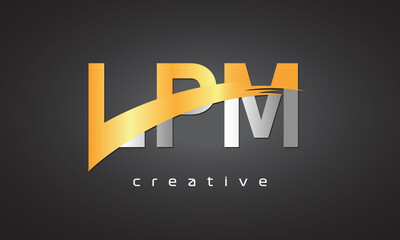 LPM Creative letter logo Desing with cutted