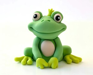 Fototapeta premium Nice green plasticine frog. 