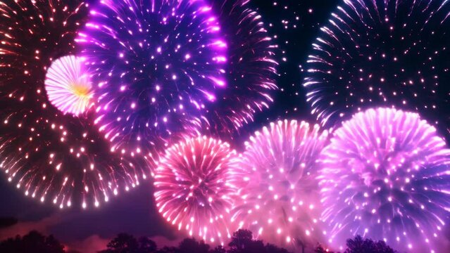 Spectacular New Year's Fireworks Display. Generative ai