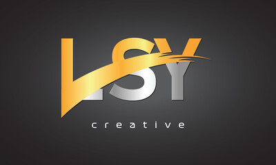 LSY Creative letter logo Desing with cutted	