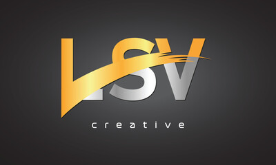 LSV Creative letter logo Desing with cutted	