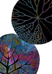 abstract background with tree and leaves, collage for scrapbooking