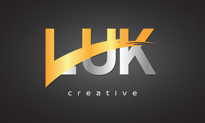LUK Creative letter logo Desing with cutted	 - obrazy, fototapety, plakaty