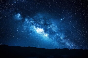 Mystical night sky with twinkling stars and galaxy - obrazy, fototapety, plakaty