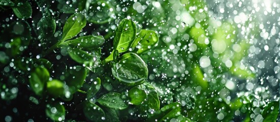 water drops on a leaf