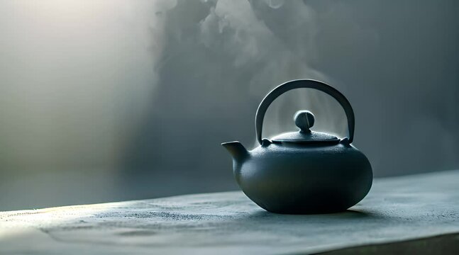 a teapot with steam rising out of it