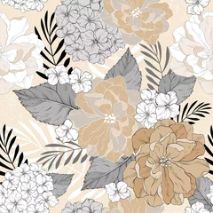Foto op Canvas Pattern blossom flower design textile fabric © Rian