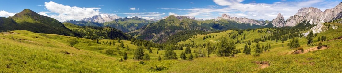 Fototapeta na wymiar View of mount Marmolada, Alps Dolomites mountains, Italy