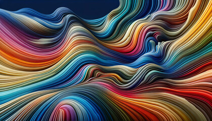 abstract multicolored background with lines in the form of waves, panoramic abstract wallpaper featuring a mesmerizing blend of organic stripes flowing in a natural
