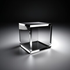3d render of a glass cube
