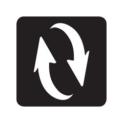 Repeat icon vector. Refresh logo design. Reload arrow vector icon illustration in square isolated on white background