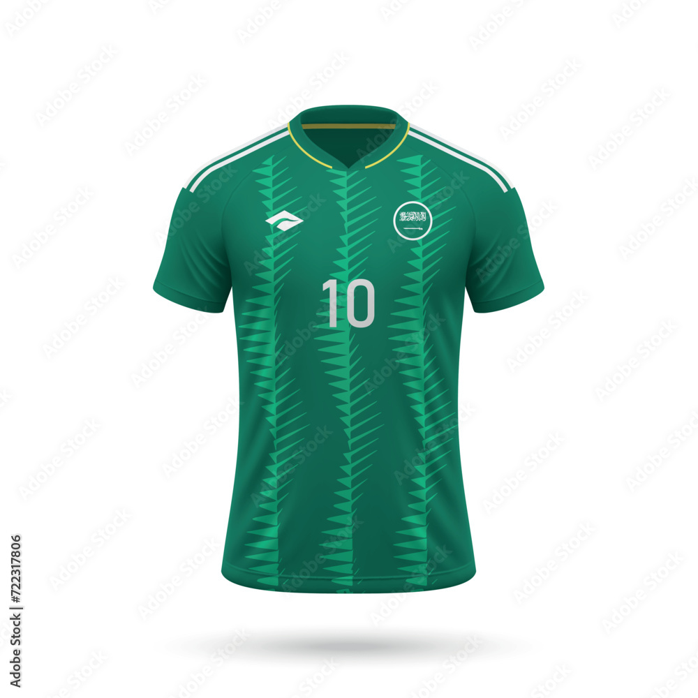 Wall mural 3d realistic soccer jersey Saudi Arabia national team