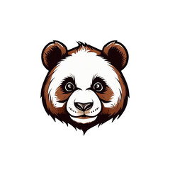 Cute Panda Logo, isolated PNG