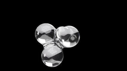 3d render Glass metaballs. Computer generated