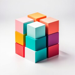 Obraz premium cube isolated on white background