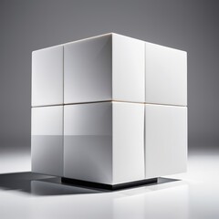 3d white cube