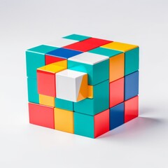 Obraz premium cube isolated on white background