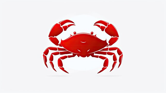 iconic image of a bright red crab, emphasizing its claws and marine allure.