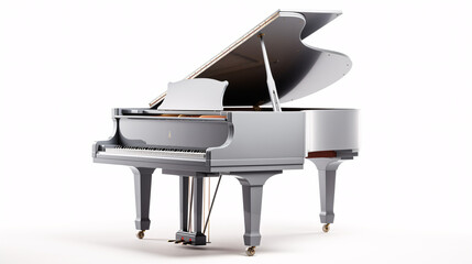Piano isolated on a white background. 3d render of piano