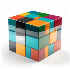 Obraz premium cube isolated on white background