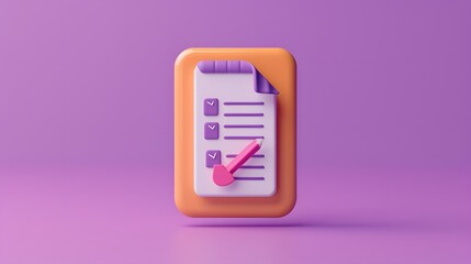 3D Notepad and Pencil Icon with Pastel Shades