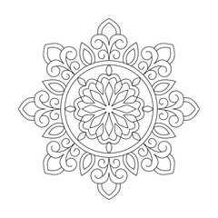  Elegant Simple Mandala For Coloring book page
