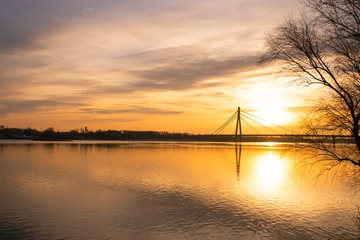 Foto auf Acrylglas Kiew sunrise over the river