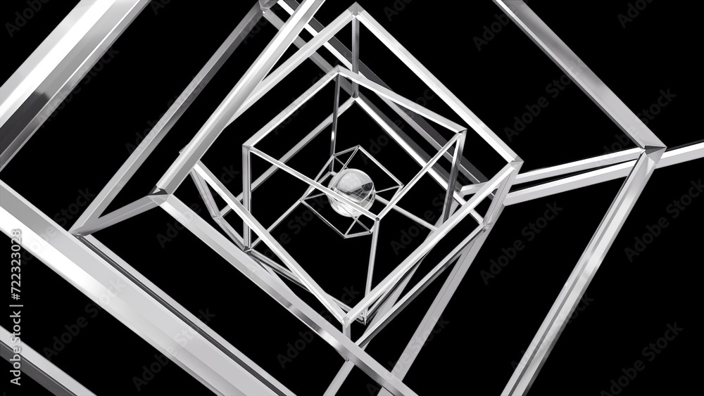 Poster abstract glass structure. computer generated 3d render