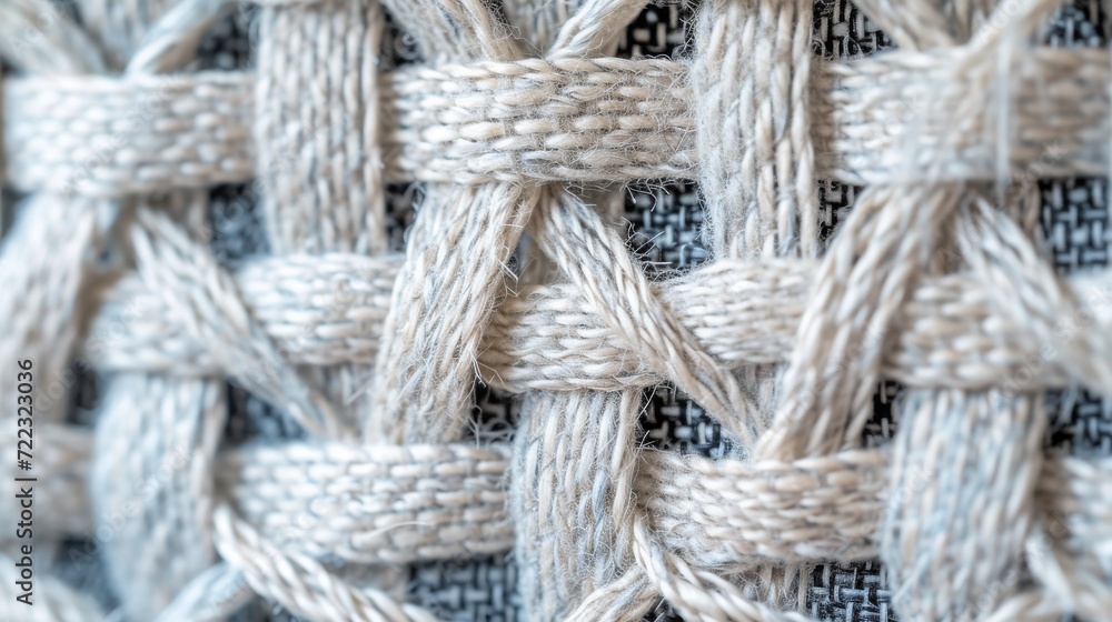 Poster intertwined fibers form a delicate knot, creating a strong and intricate fabric reminiscent of the t