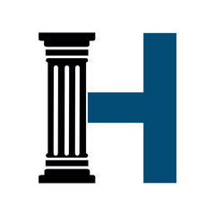 Pillar Logo combine with letter H vector template