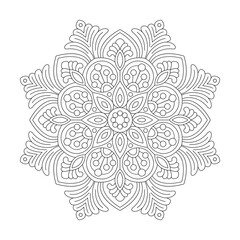 Flower Adult Mandala for coloring book vector file