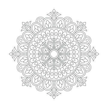  Creative Flower Mandala for coloring book page