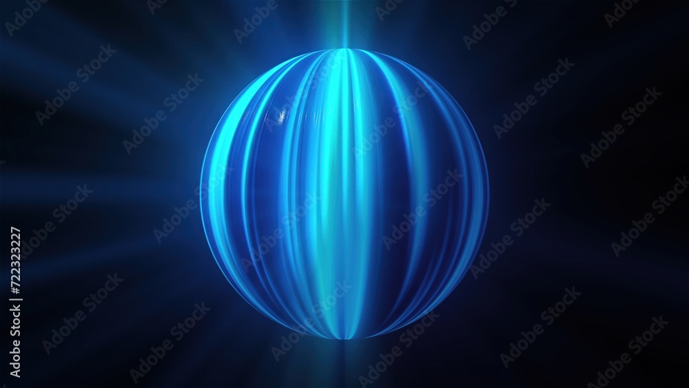 Poster abstract line orb. computer generated 3d render