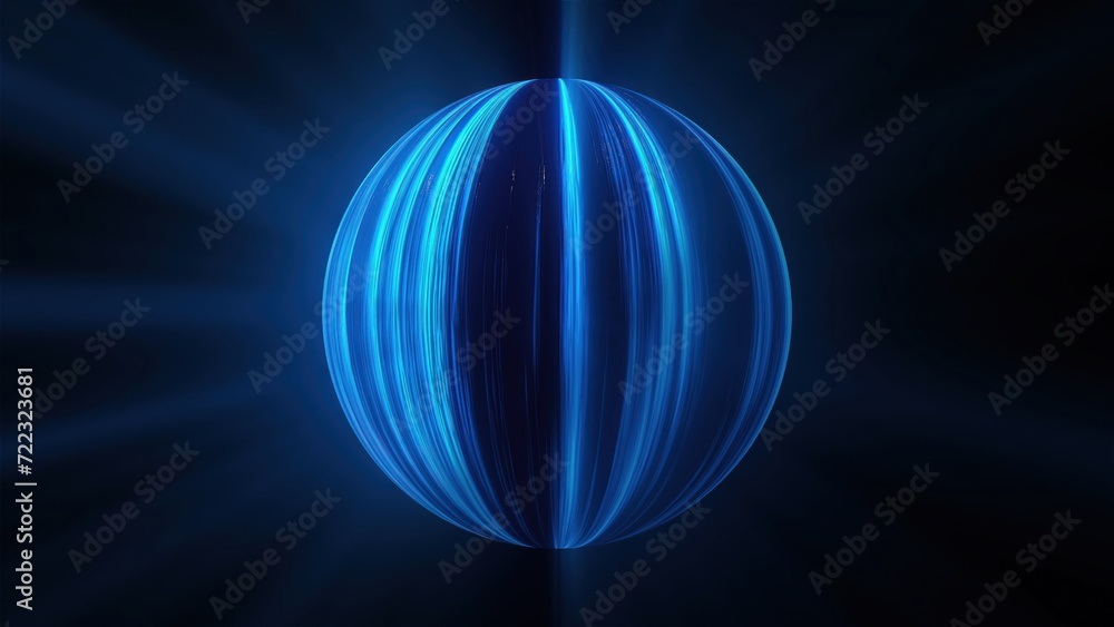 Poster abstract line orb. computer generated 3d render