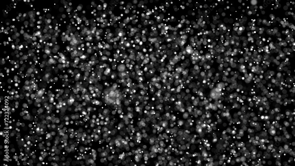 Poster white particles on a black background. computer generated 3d render
