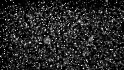 White particles on a black background. Computer generated 3d render