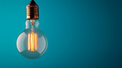 Illuminating Innovation: Edison Light Bulb Against a Blue Backdrop