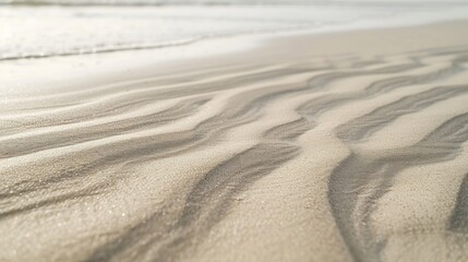 Obraz premium Nature's symphony echoes through the sandy dunes as the ocean waves create a beautiful landscape of singing sand and fleeting footprints on the beach