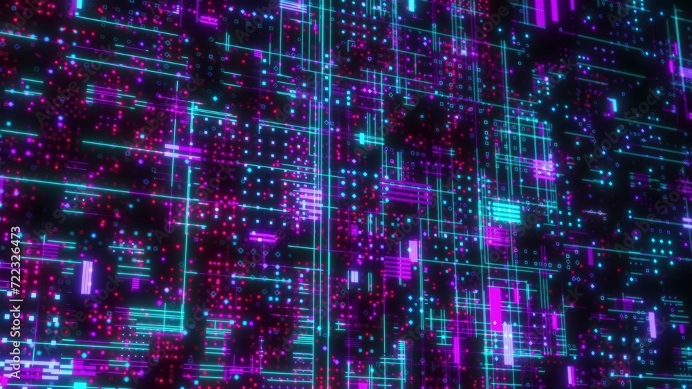 Poster digital cyberspace with dots and lines. computer generated 3d render