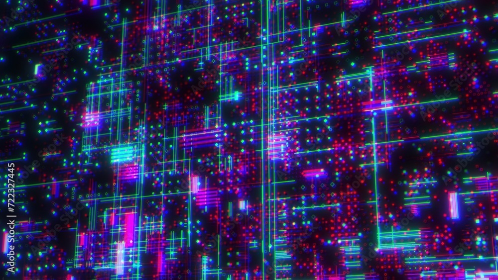 Poster digital cyberspace with dots and lines. computer generated 3d render