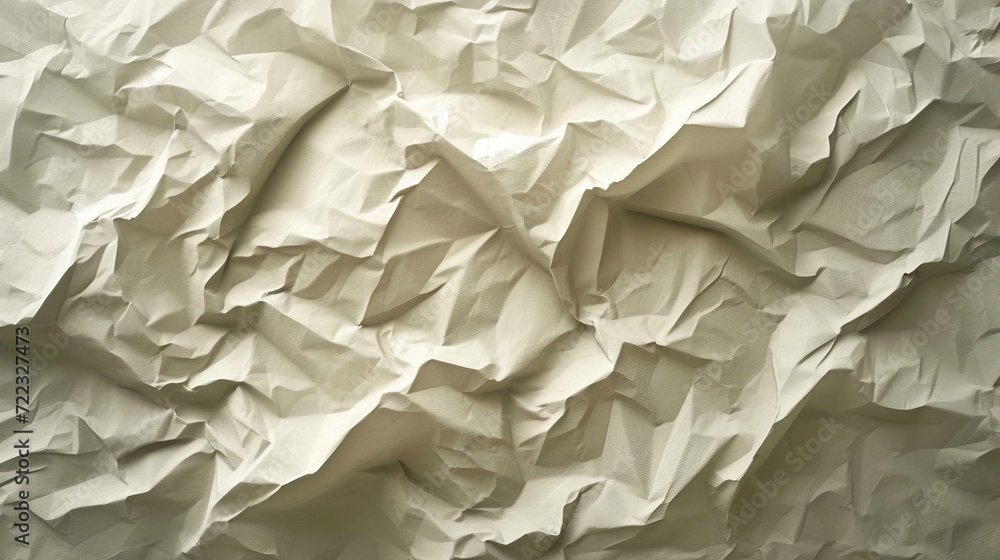 Leinwandbilder The intricate folds and creases of the crumpled white paper create a unique abstract canvas, inviting viewers to explore the beauty and depth of art in its simplest form