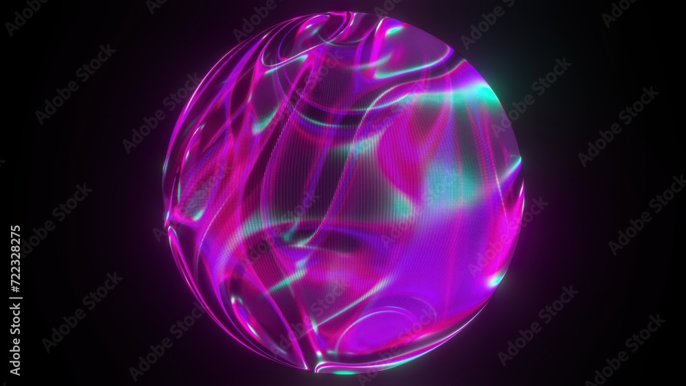 Poster colorful particle sphere. computer generated 3d render
