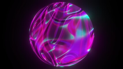 Colorful particle sphere. Computer generated 3d render