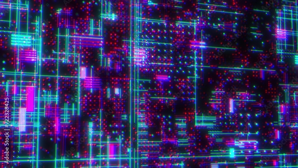 Poster digital cyberspace with dots and lines. computer generated 3d render