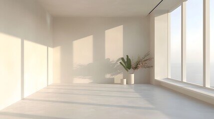Minimalist Modern Apartment with Sunlight and Plant Decor