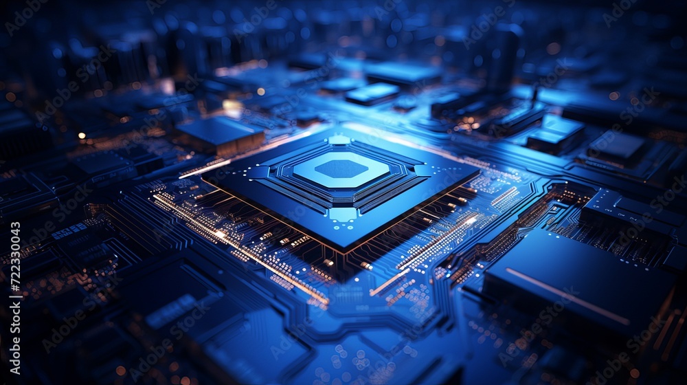Aufkleber electronic circuit board with processor modern technology and processing chip