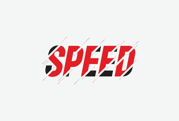 Vector stylish speed typography illustration design template. speed logotype icon isolated on white background.
